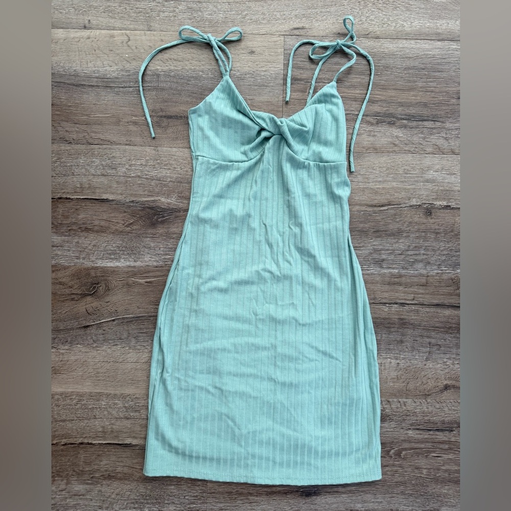 Altar’d State Tie-Shoulder Ribbed Dress